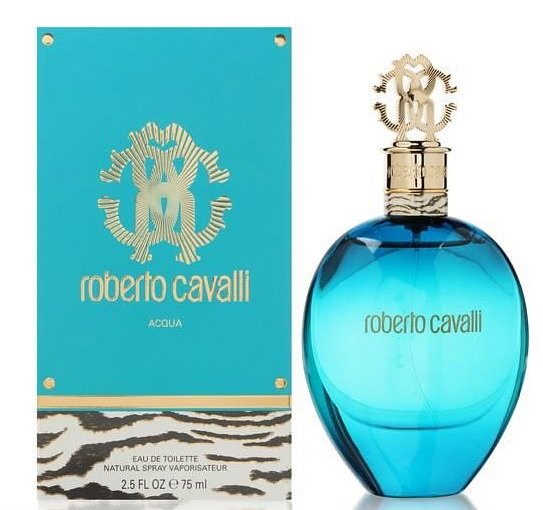 Roberto Cavalli perfumy damskie - niebieski flakonik